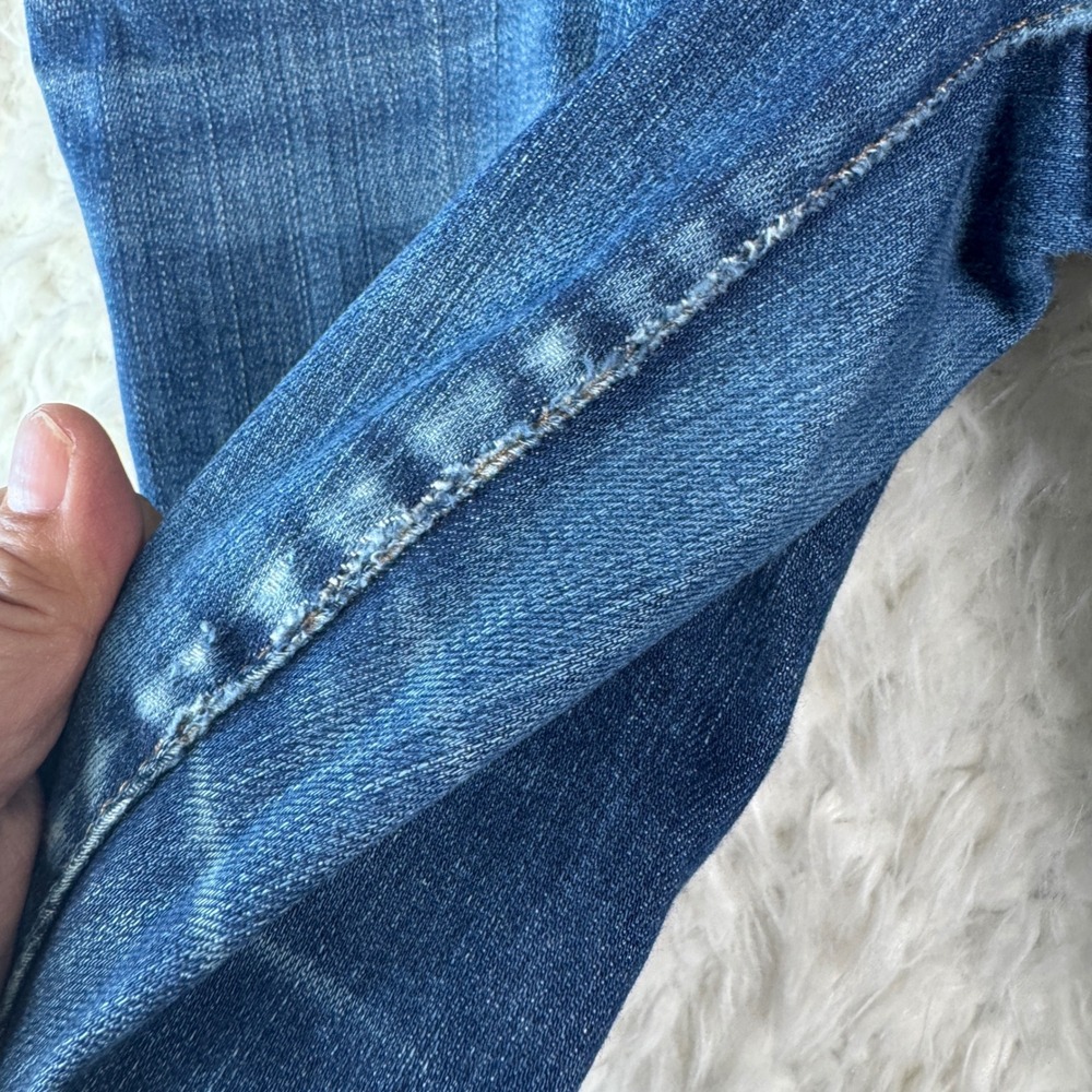 Madewell Cali Demi Boot Jeans Medium Wash High Rise Raw Hem Size 31 Stretch boho - Picture 7 of 10
